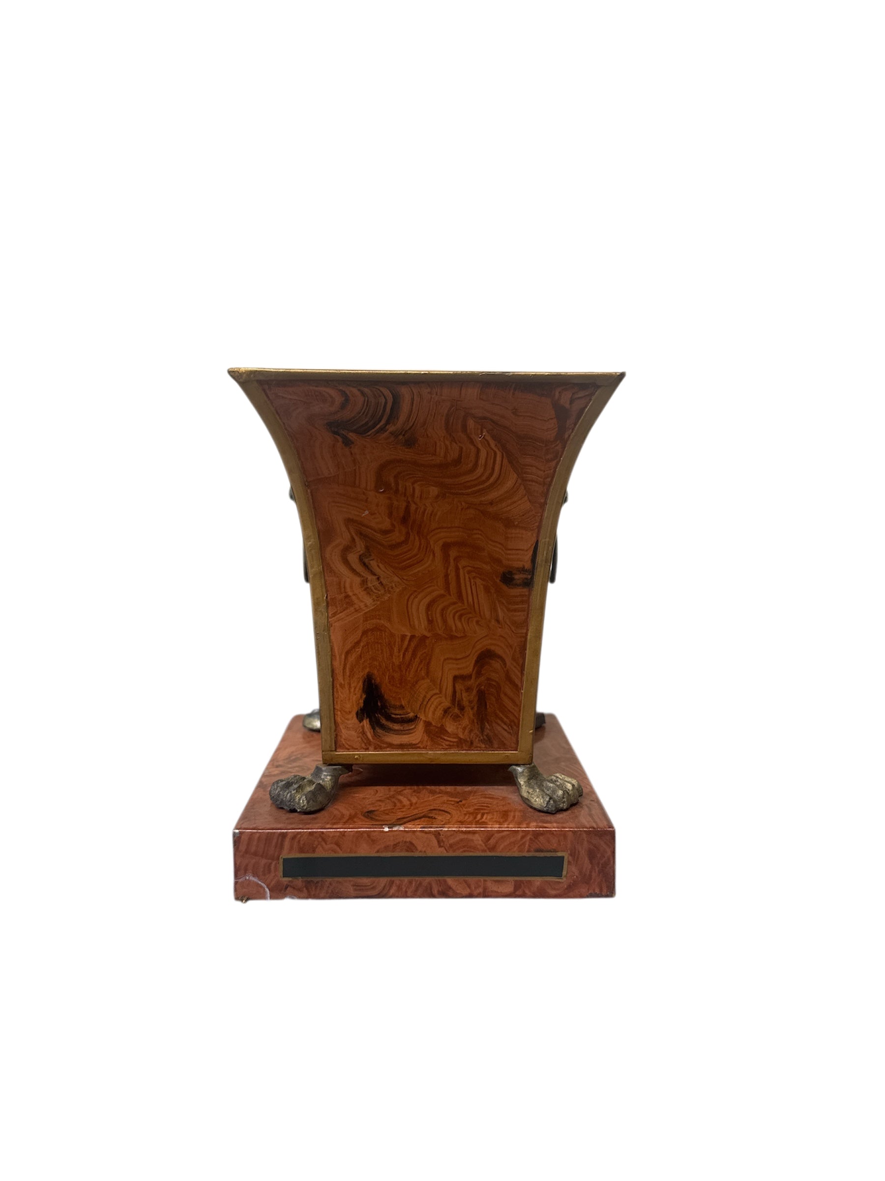Faux Bois Burl Wood Tole Cachepot