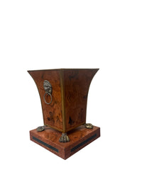 Faux Bois Burl Wood Tole Cachepot