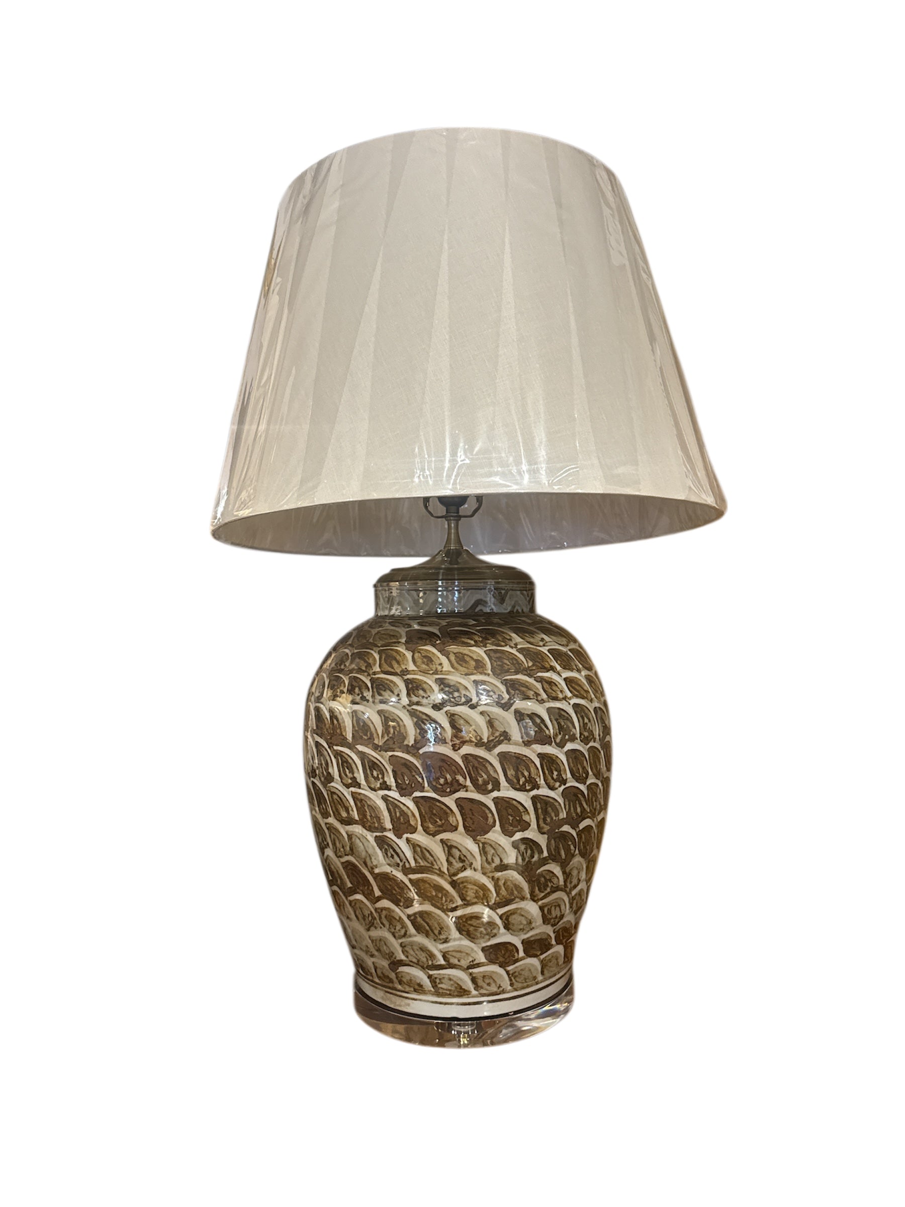 Pair of Brown Fish Scale Lamps