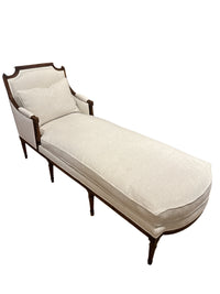 19th Century Louis XVI Style Walnut Chaise Lounge