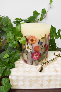 Medium Apricot Rose Hand Poured Candle