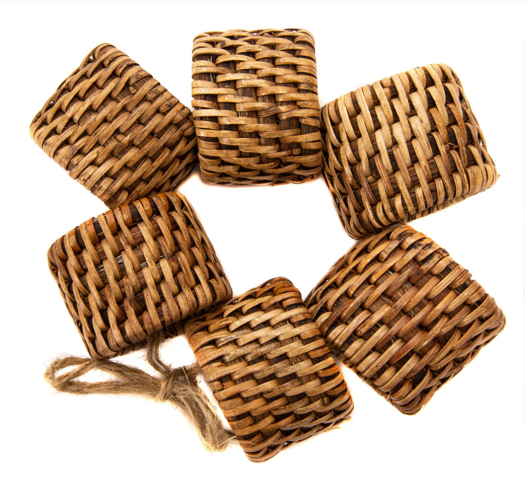 Set of 6 Woven Napkin Rings