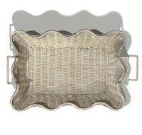 Scalloped White Wash Tray