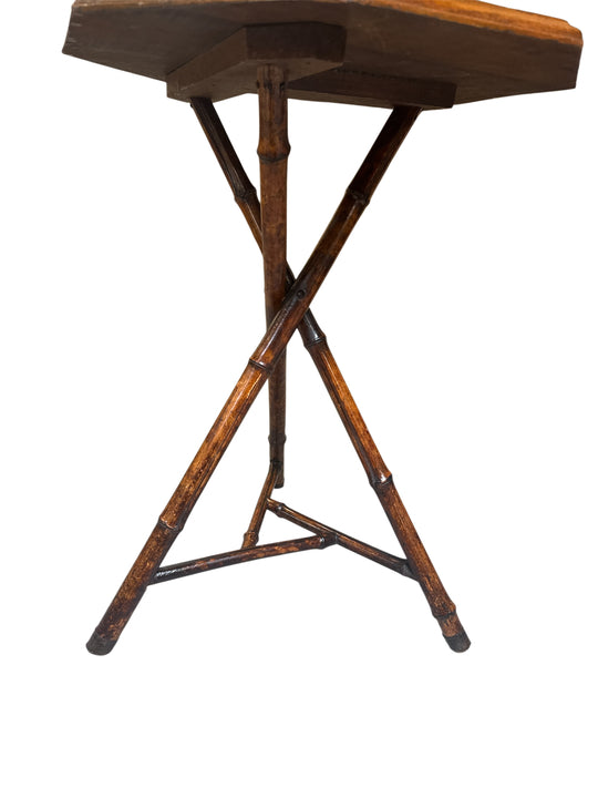 Small Bamboo Hexagonal Side Table