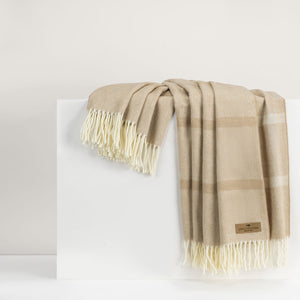 Italian Dune Montauk Stripe Herringbone Throw