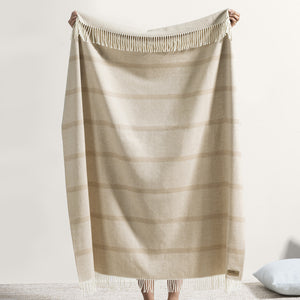 Italian Dune Montauk Stripe Herringbone Throw