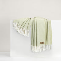 Italian White Sage Herringbone Throw