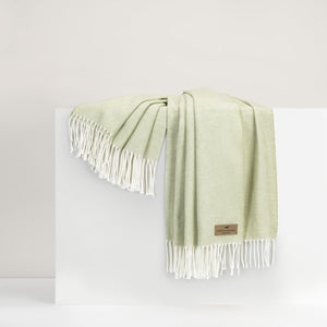 Italian White Sage Herringbone Throw
