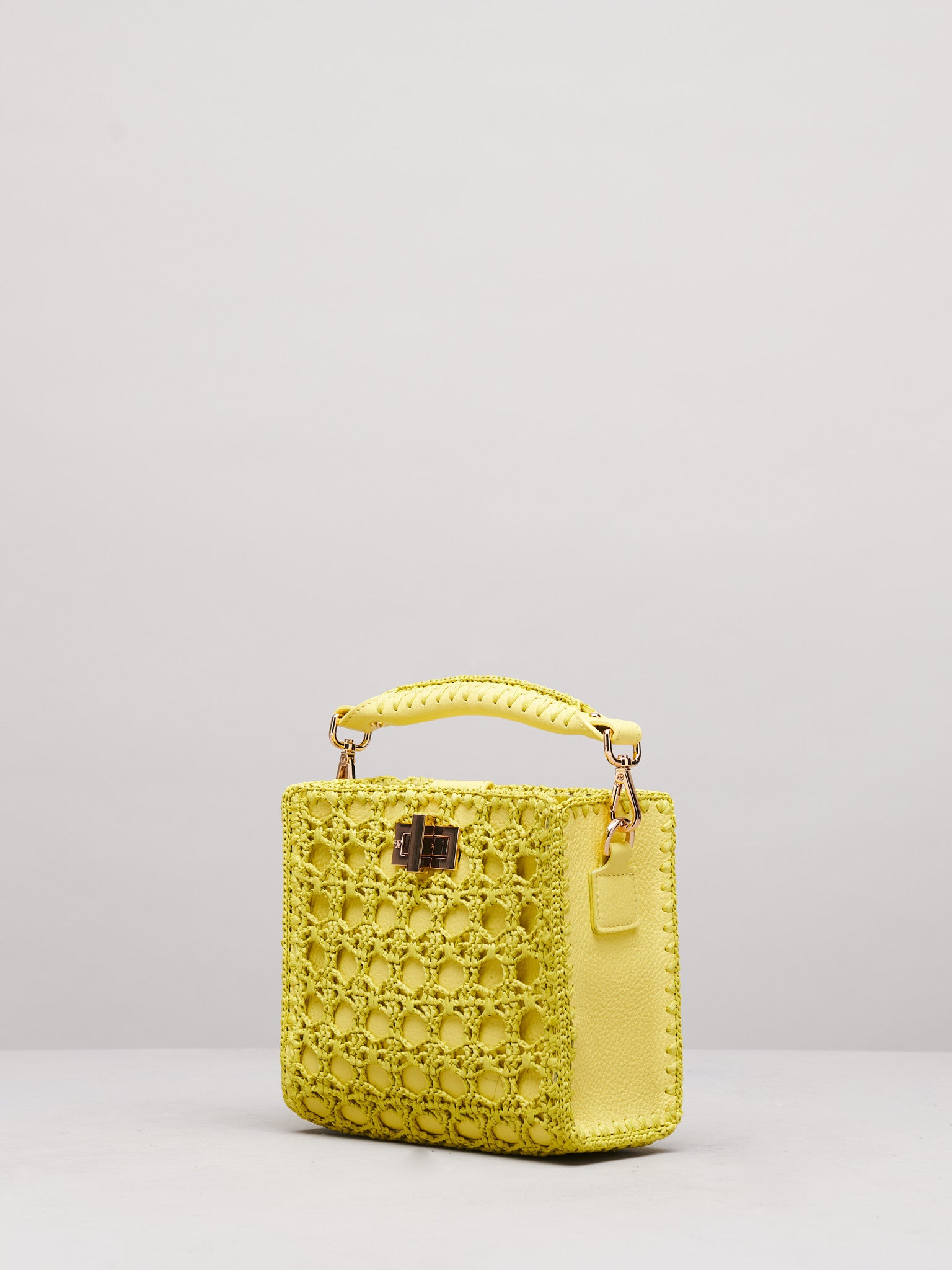 Small Lemon Sylvia Crochet Handbag