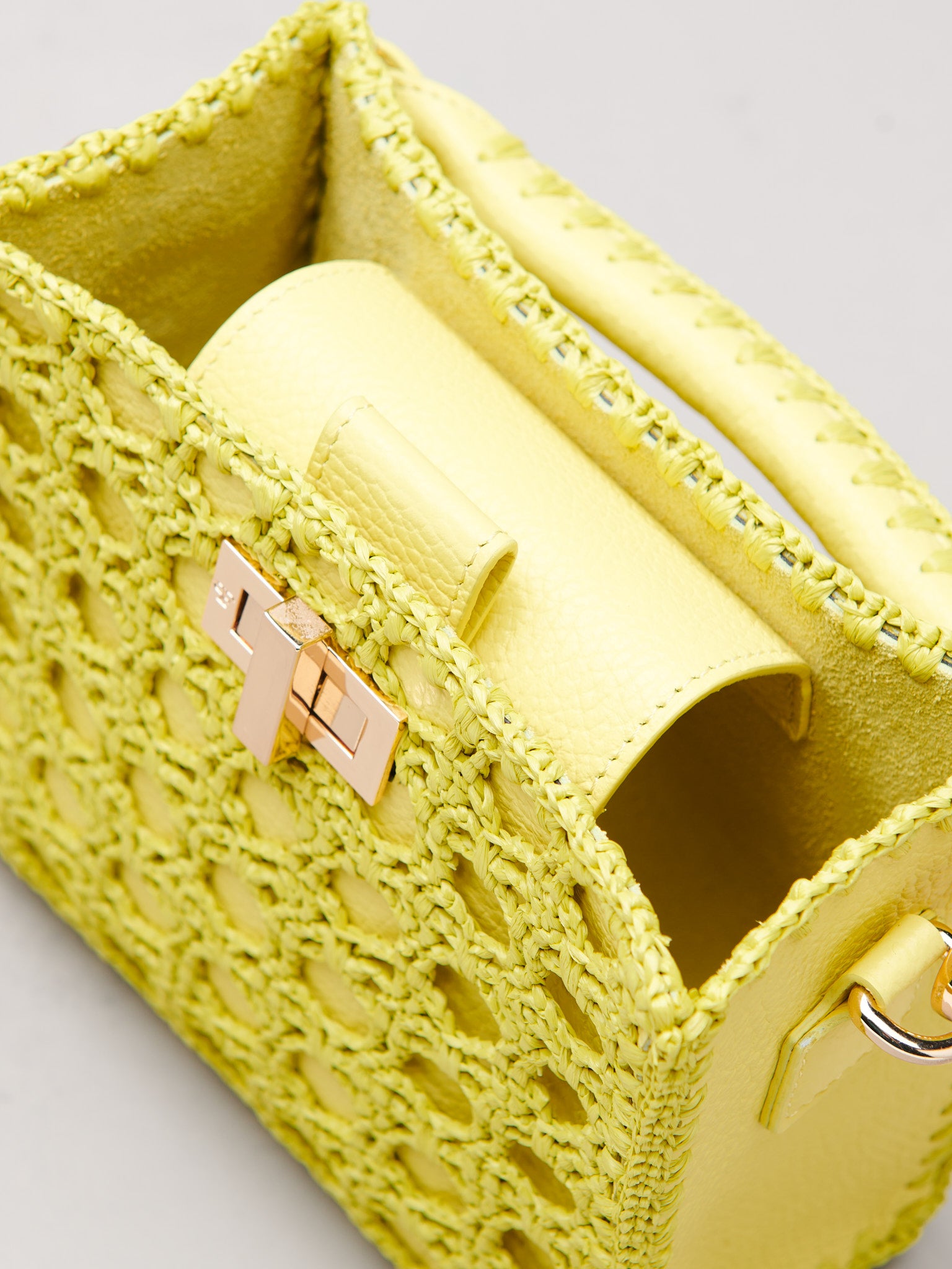 Small Lemon Sylvia Crochet Handbag