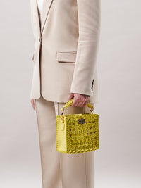 Sylvia Small Crochet Handbag in Lemon