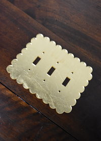 Gold Leaf Gilded Triple Switch Plate