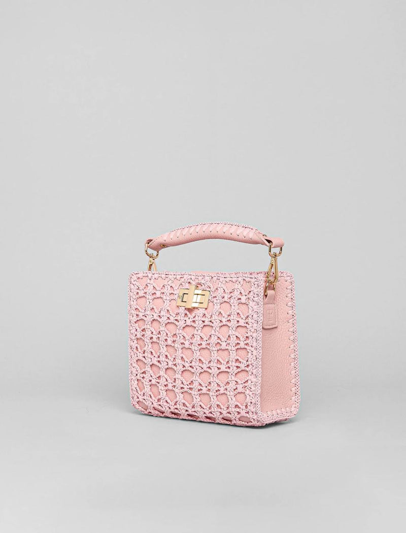 Small Pink Sylvia Piccola Crochet Handbag