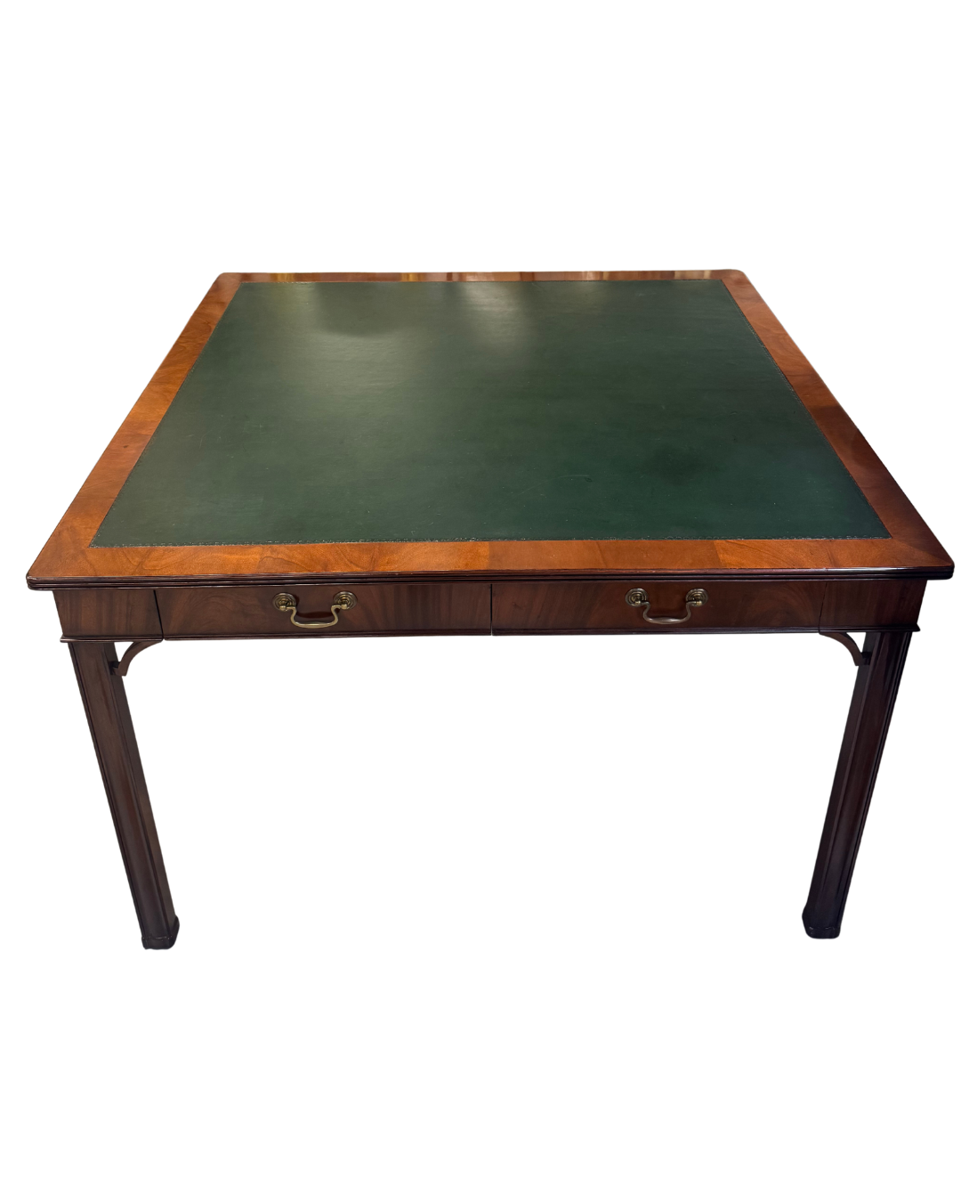 Vintage Leather Top Game Table