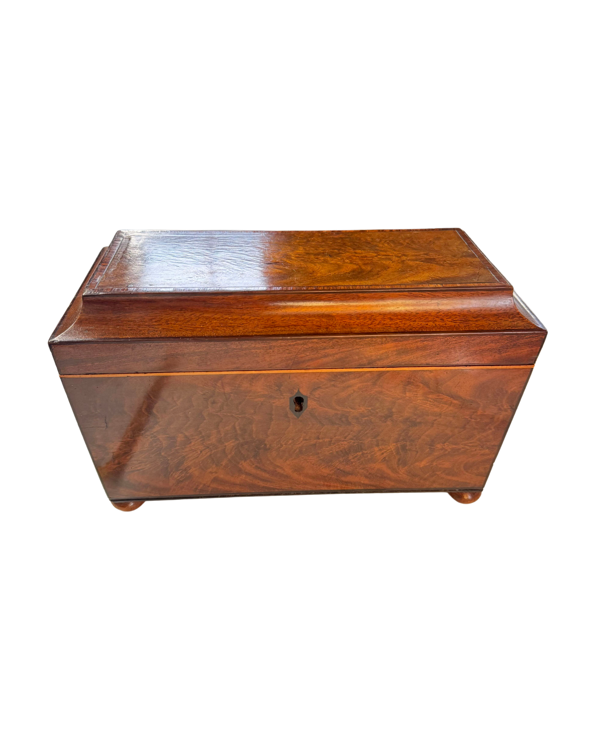 Mahogany Tea Caddy with Inlay