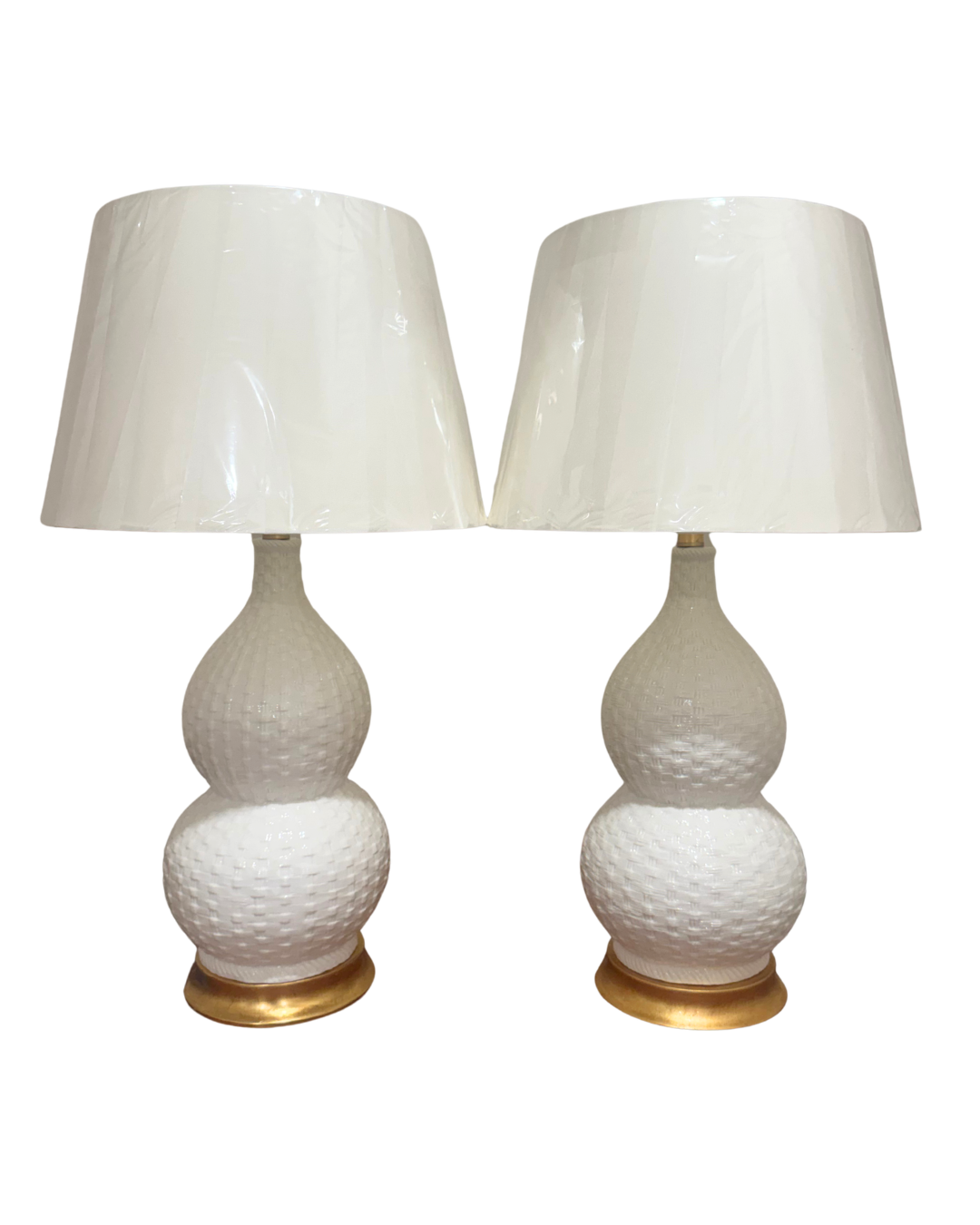 Pair of Charlotte Basket Weave Lamps