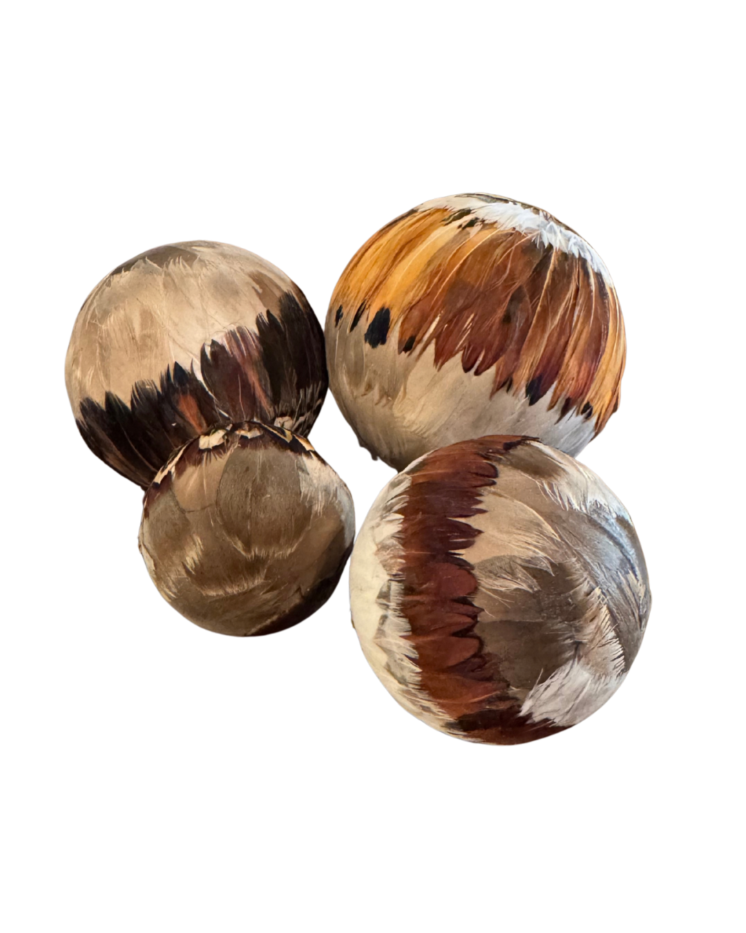 Set of 4 Feathered Balls