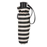 Black and White Striped Folding Umbrella