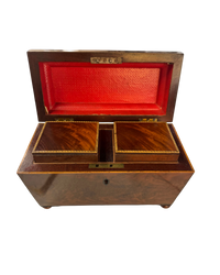 Mahogany Tea Caddy with Inlay