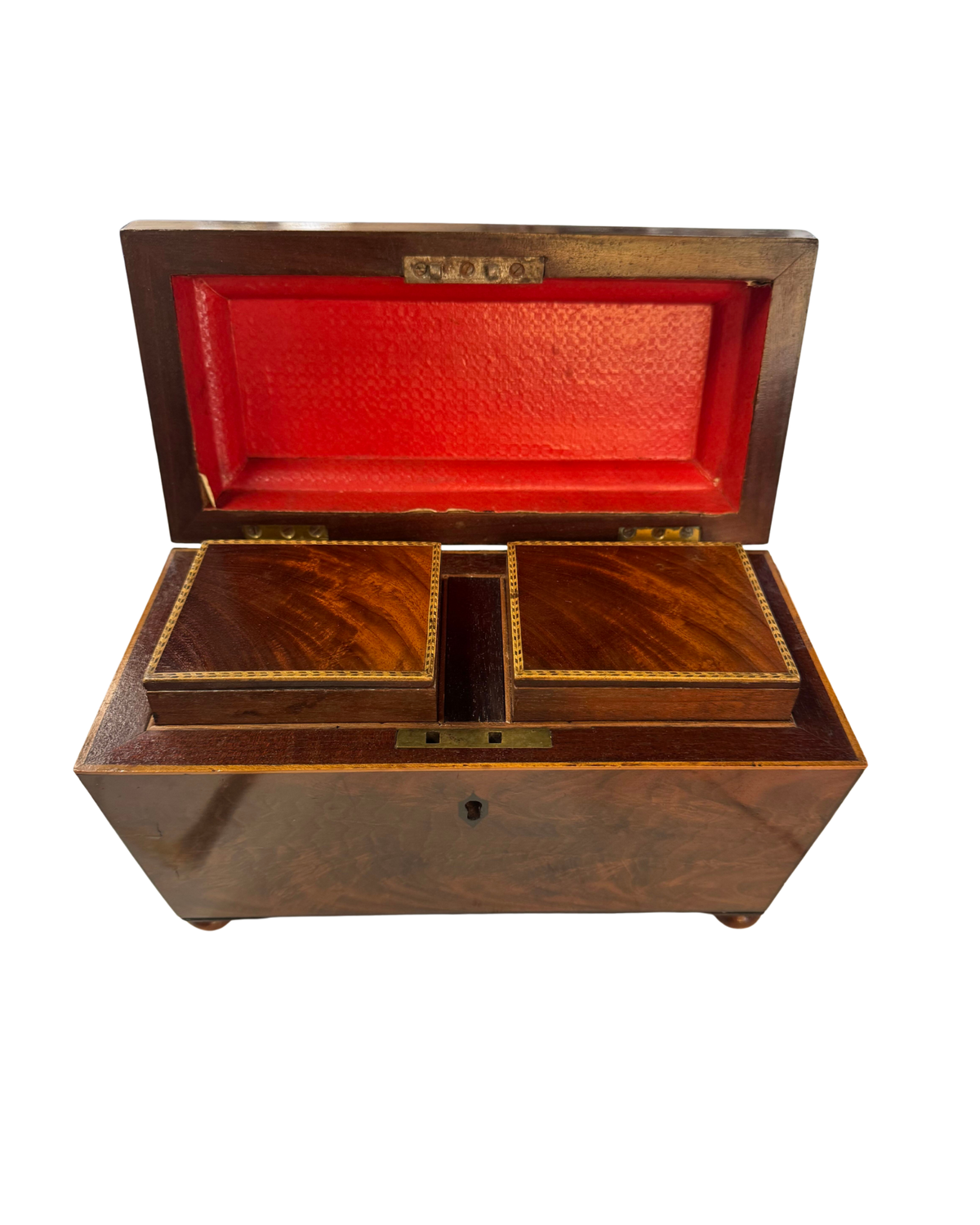 Mahogany Tea Caddy with Inlay