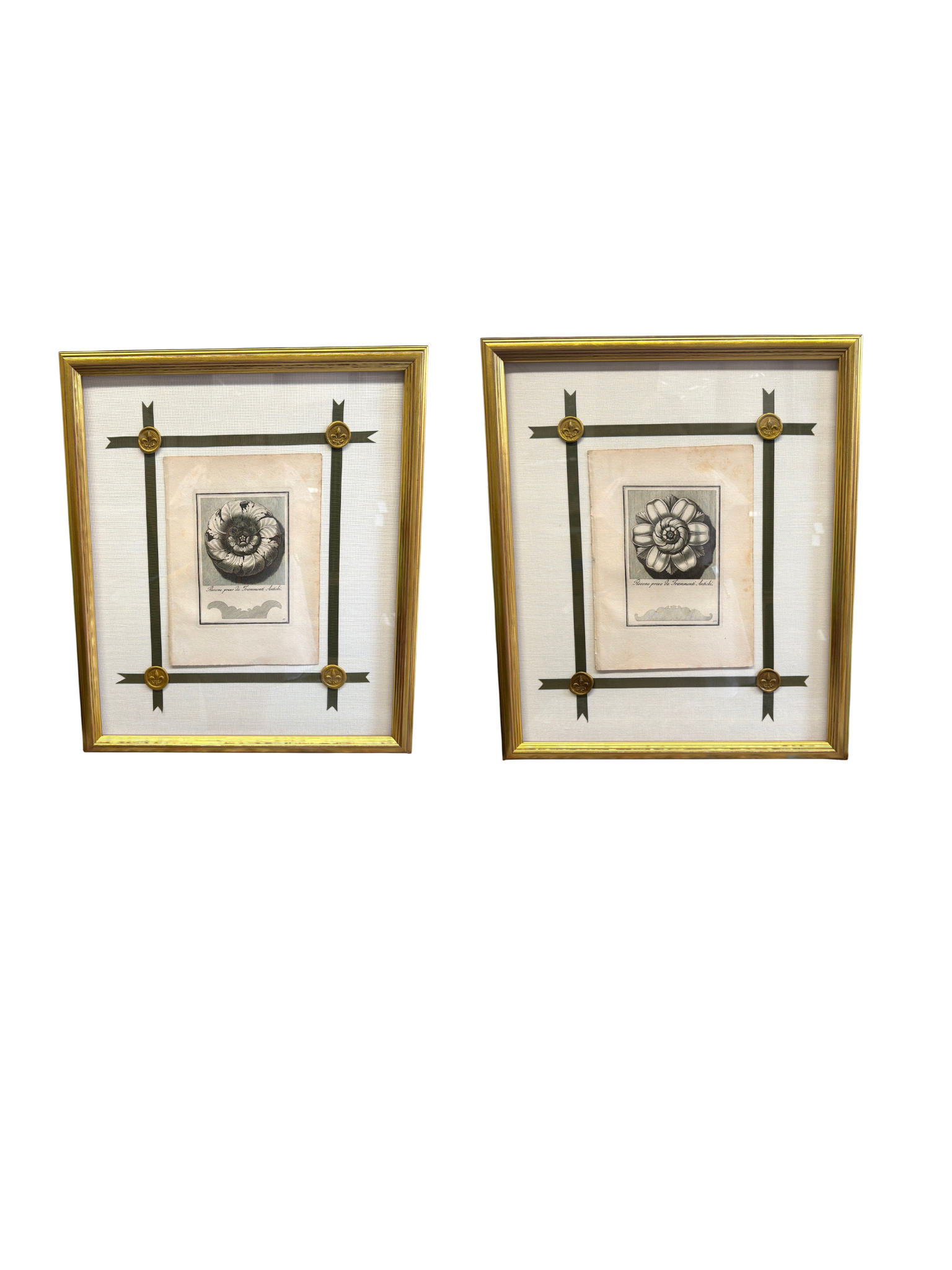 Pair of Black and White Medallions with Gold Seal No.3
