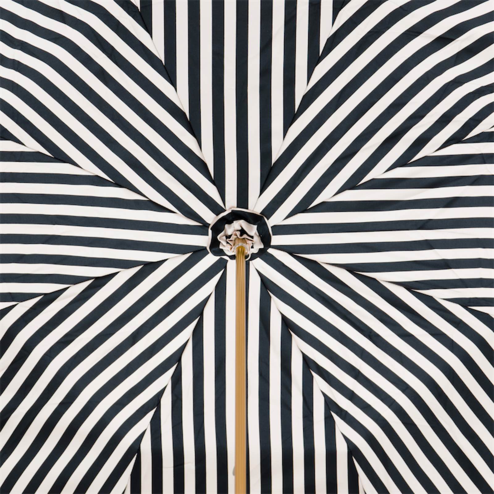 Ivory Umbrella with Black Stripes