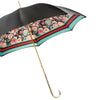 Classic Black Umbrella with Vintage Floral Print