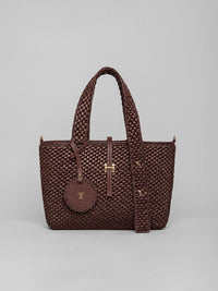 Medium Chocolate Maddalena Raffia Tote