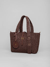 Medium Chocolate Maddalena Raffia Tote