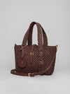 Medium Chocolate Maddalena Raffia Tote