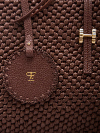 Medium Chocolate Maddalena Raffia Tote