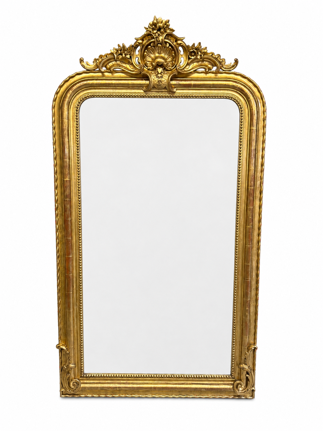 Gold Louis Philippe Mirror with Crest *Pending Rechter