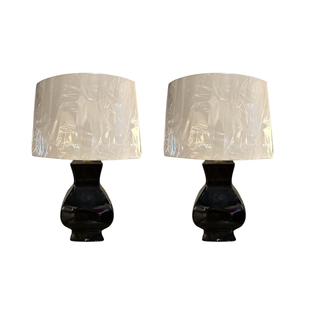 Pair of Black Lamps