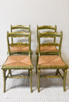 Set of 4 Green Hand Painted American Chairs
