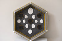 Pair of Gray Hexagon Framed Intaglios