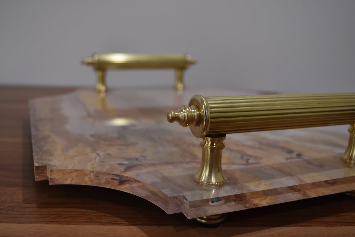 Small Swinging Savory Tray with Brass Handles