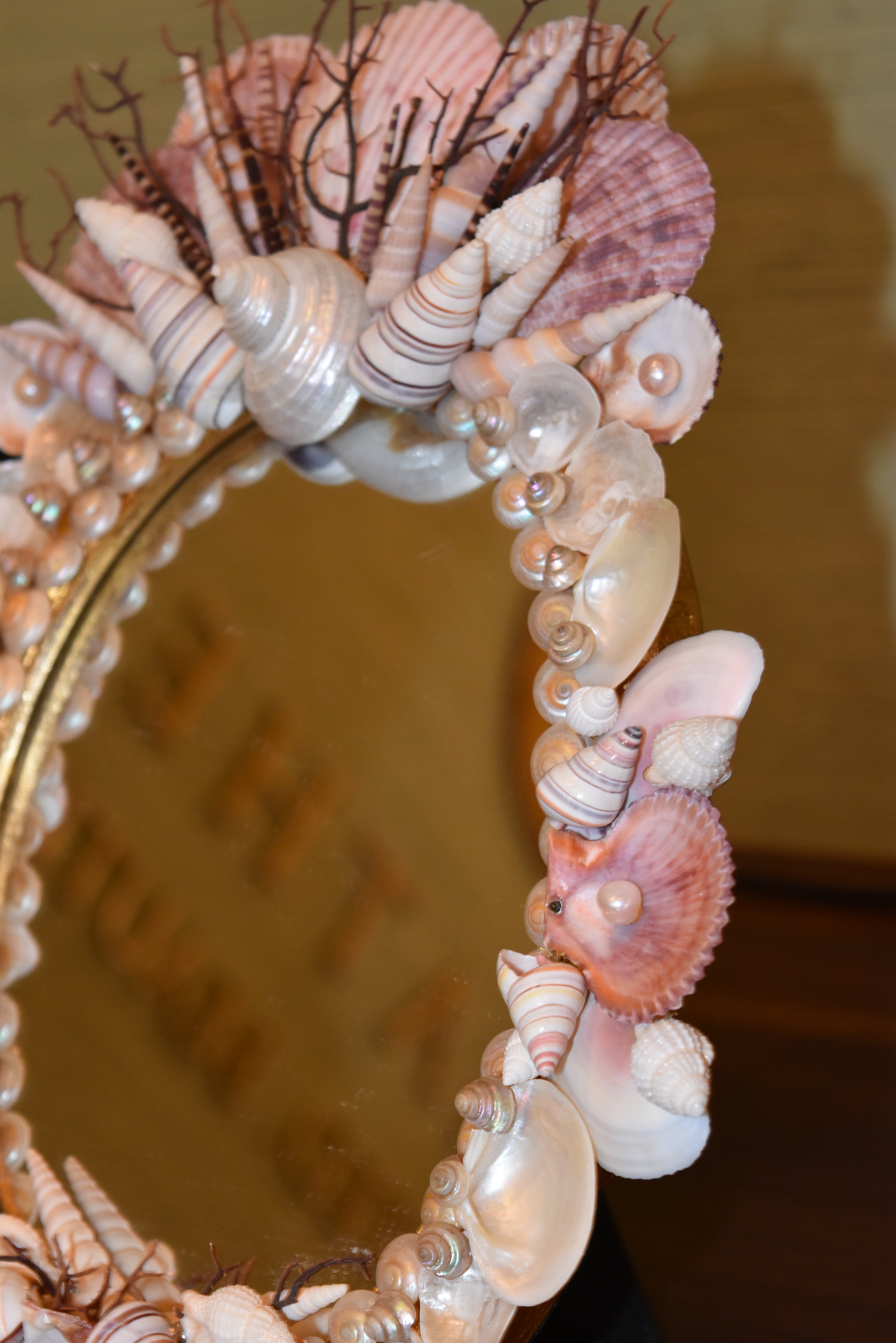 Pink and Pearl Mermaid Mirror