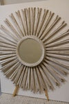 Italian Whitewash Sunburst Mirror