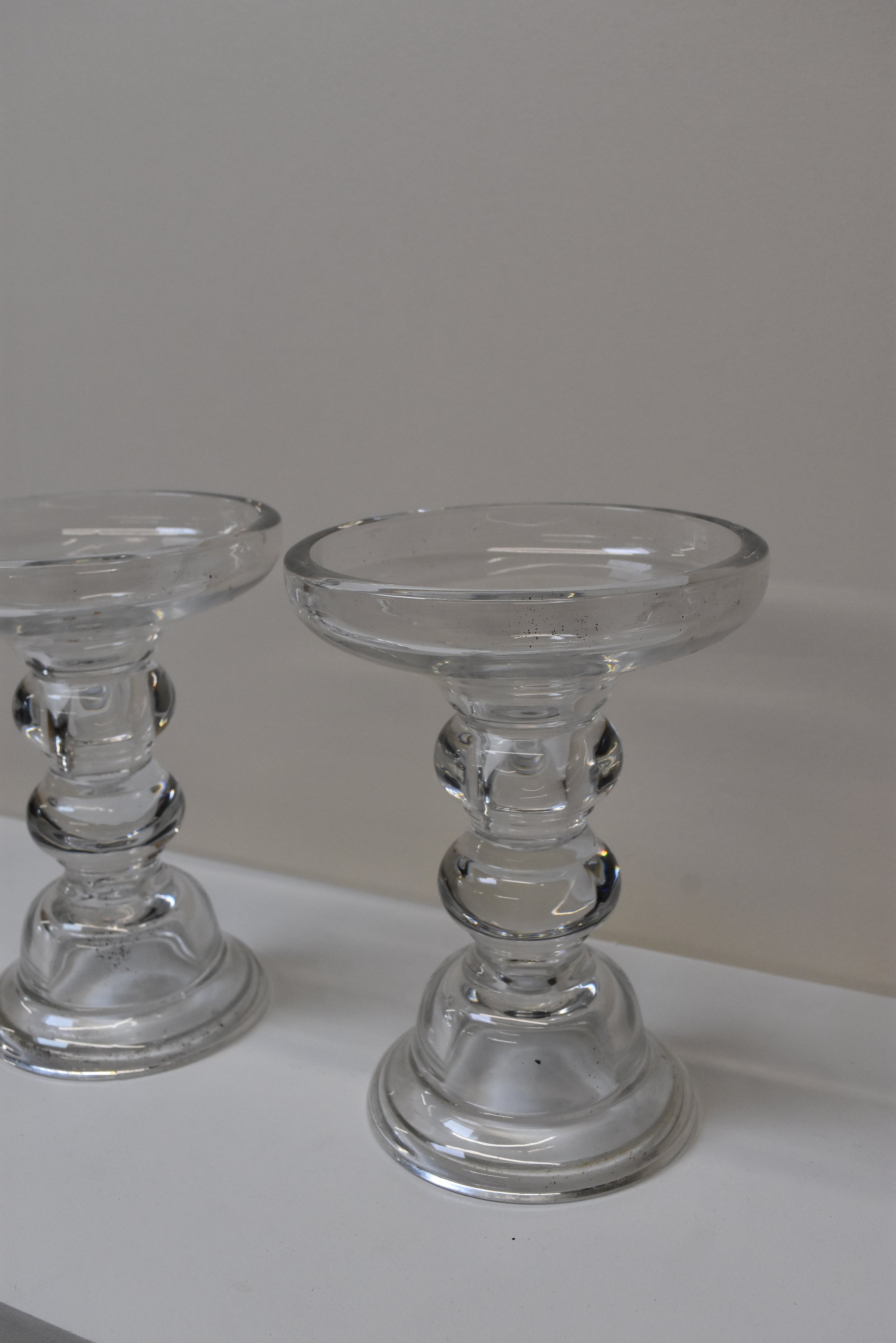 Pair of Glass Candle Holders