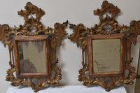 Pair of Small Gold Italian Mirrors