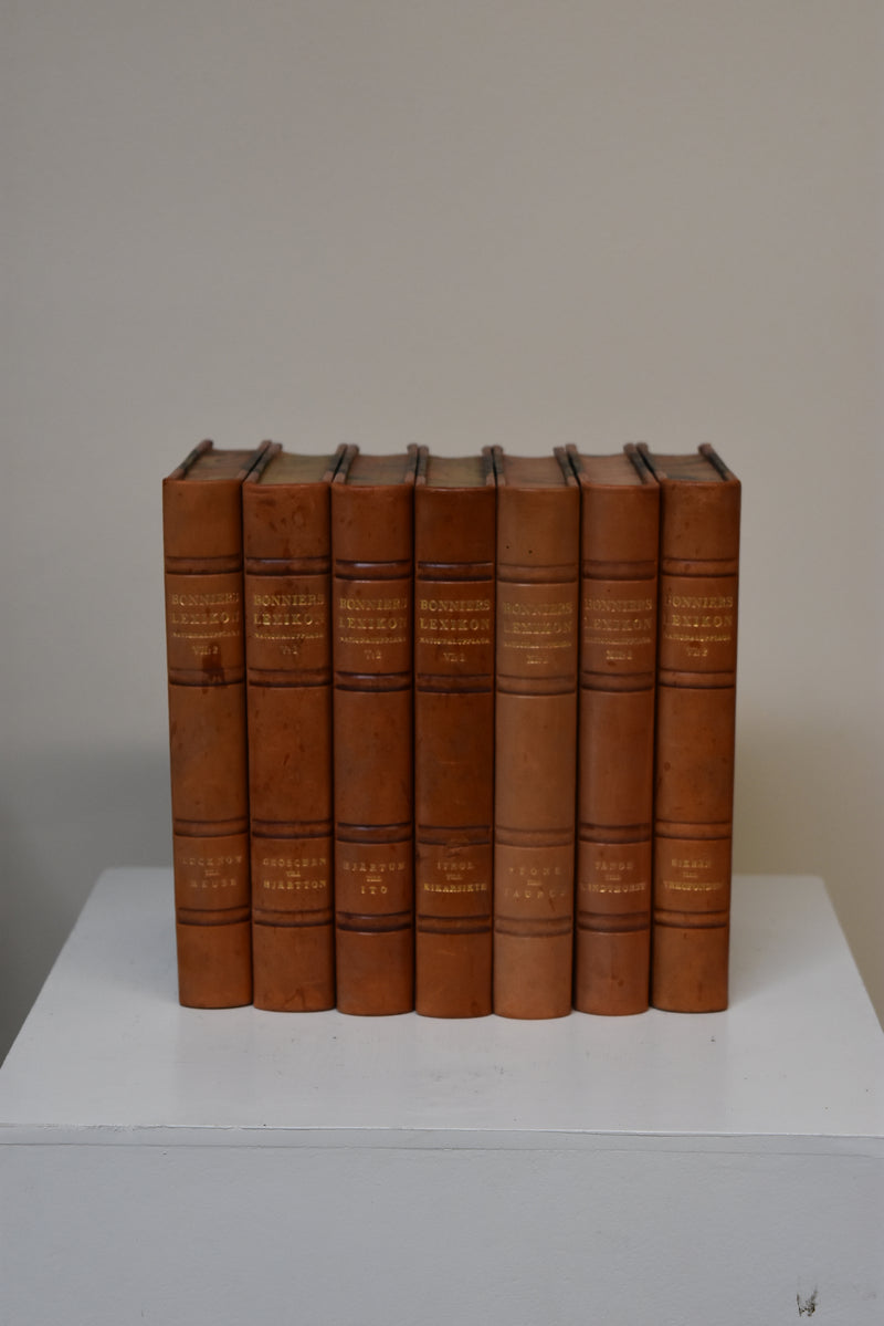 Set of 7 Bonniers Lexikon Antique Books