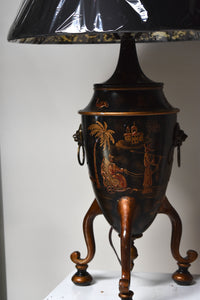 Tole Footed Chinoisserie Lamp