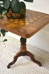 Italian Walnut Pedestal Base Game Table