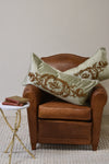 Pair of Green Embroidered Velvet Lumbar Pillows