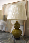 Pair of Mustard Porcelain Gourd Lamps