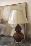 Pair of Chocolate Porcelain Gourd Lamps