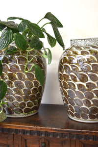 Brown Fish Scale Vase