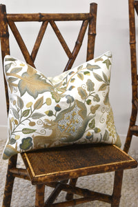 Embroidered Faded Moss Tree Of Life Lumbar Pillow