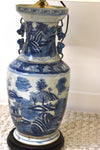 Pair of Blue and White Jar Lamps