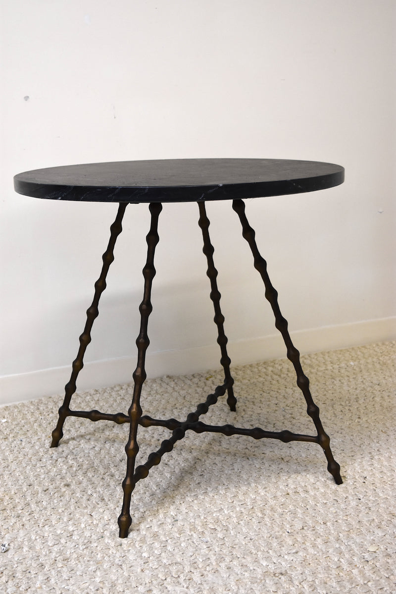 Stone Top Iron Side Table